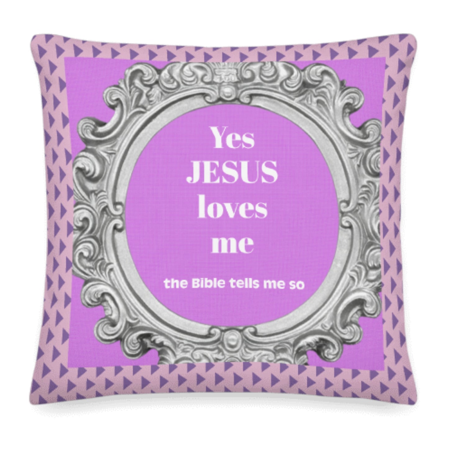 Cushion - Jesus Loves - lilac